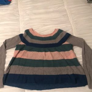 Free people striped hi low sweater